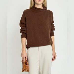 CAARA Zora Merino Wool Turtleneck Sweater Brown Size S – Cozy Luxe Basic